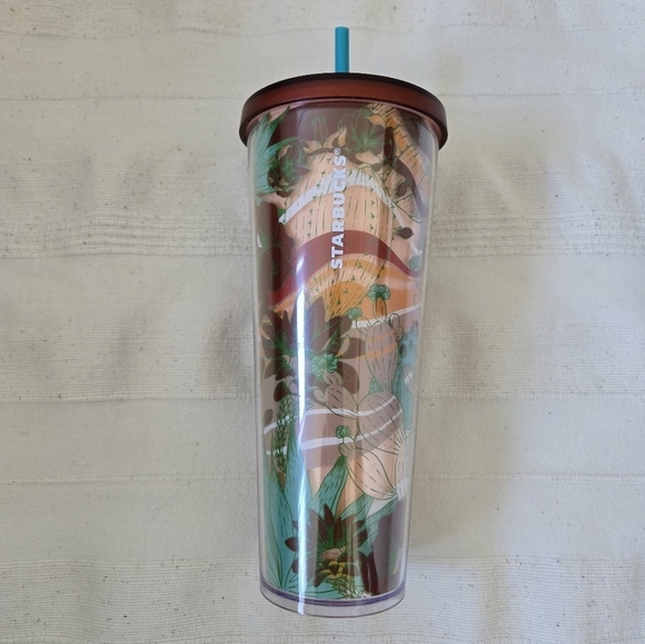 Starbucks 2019 Terra Cotta Desert Cactus Bloom 24oz Acrylic Tumbler - Picture 3 of 16